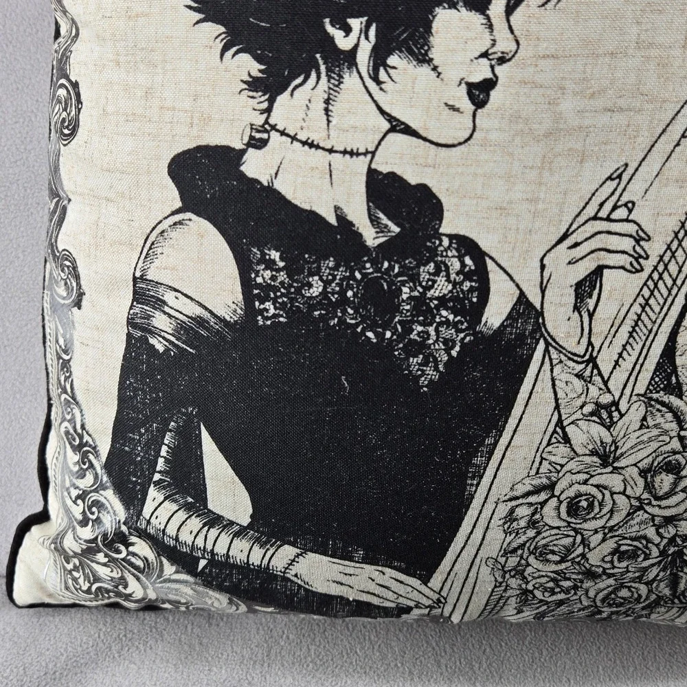 Isaac Mizrahi New 18x18 Decorative Pillow Gothic Bride Horror Art Goth LGBTQ+